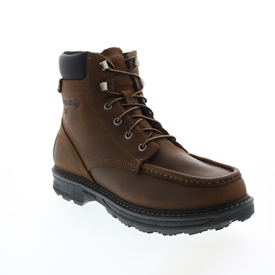 Мужские коричневые кожаные рабочие ботинки Wolverine Forge UltraspringMoc-Toe WP 6 дюймов — купить недорого с доставкой, 17068861